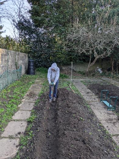 The garden bed being prepared before planting on 21 March 2026